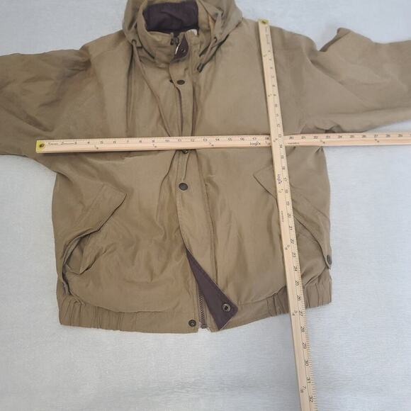 London Fog mens brown rain quilted removable liner jacket Sz Large Long Gorpcore - Picture 4 of 11